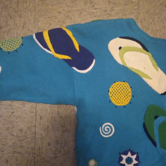 80's Vintage Marisa Christina/Lisa Nichols Flip Flop Cropped Sweater - Picture 8 of 16